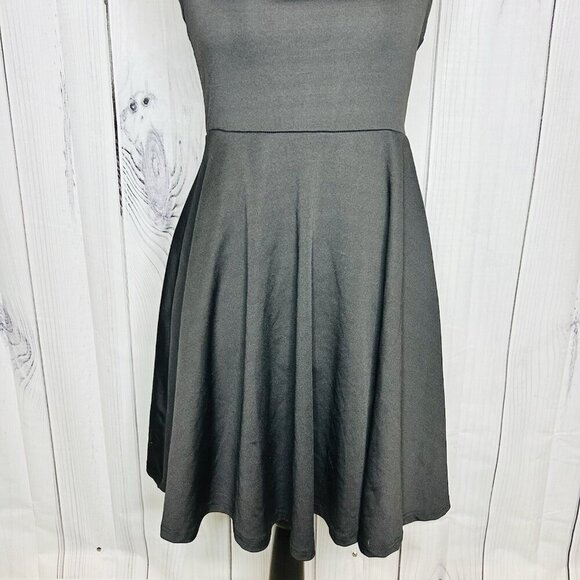 Shein A-Line Bodycon Black Mini Dress Size M Wide Straps - Picture 3 of 10